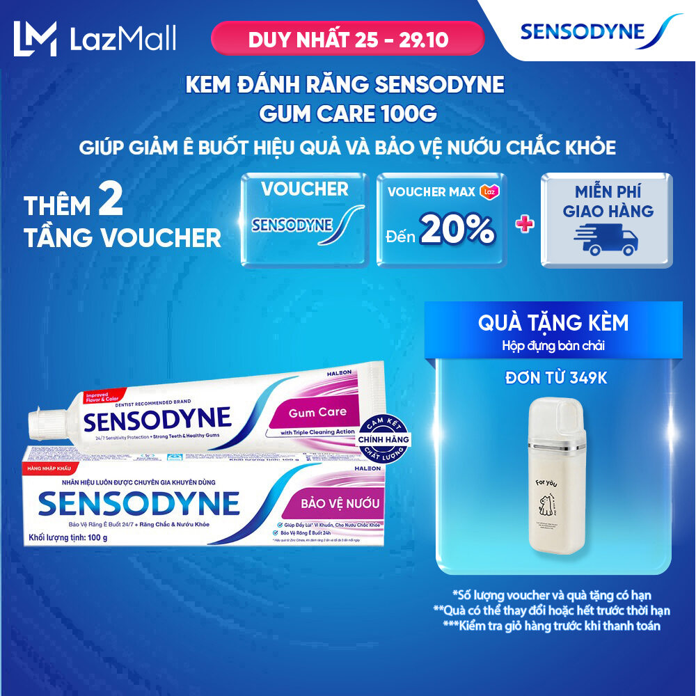 Kem đánh răng SENSODYNE Gum Care 100g giúp giảm ê buốt và bảo vệ nướu chắc khỏe