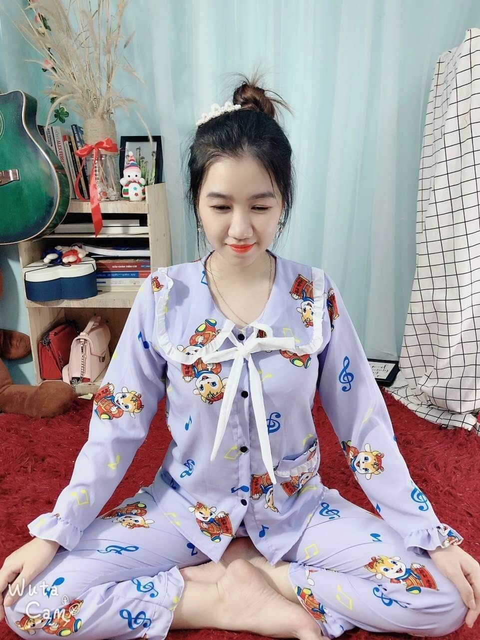 [Freeship] ĐỒ BỘ LỤA QUẦN DÀI TIỂU THƯ MẶC NHÀ CÓ TÚI  - M70