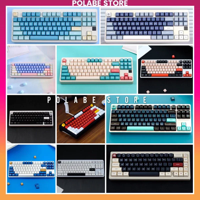 Nút bấm Keycap SA Rome Aifei DaYe QXA Profile bàn phím cơ dùng cho nhiều layout Keycap WoB Sea Salt Lemon tổng hợp keycap QXA White on Black - Polabe Store