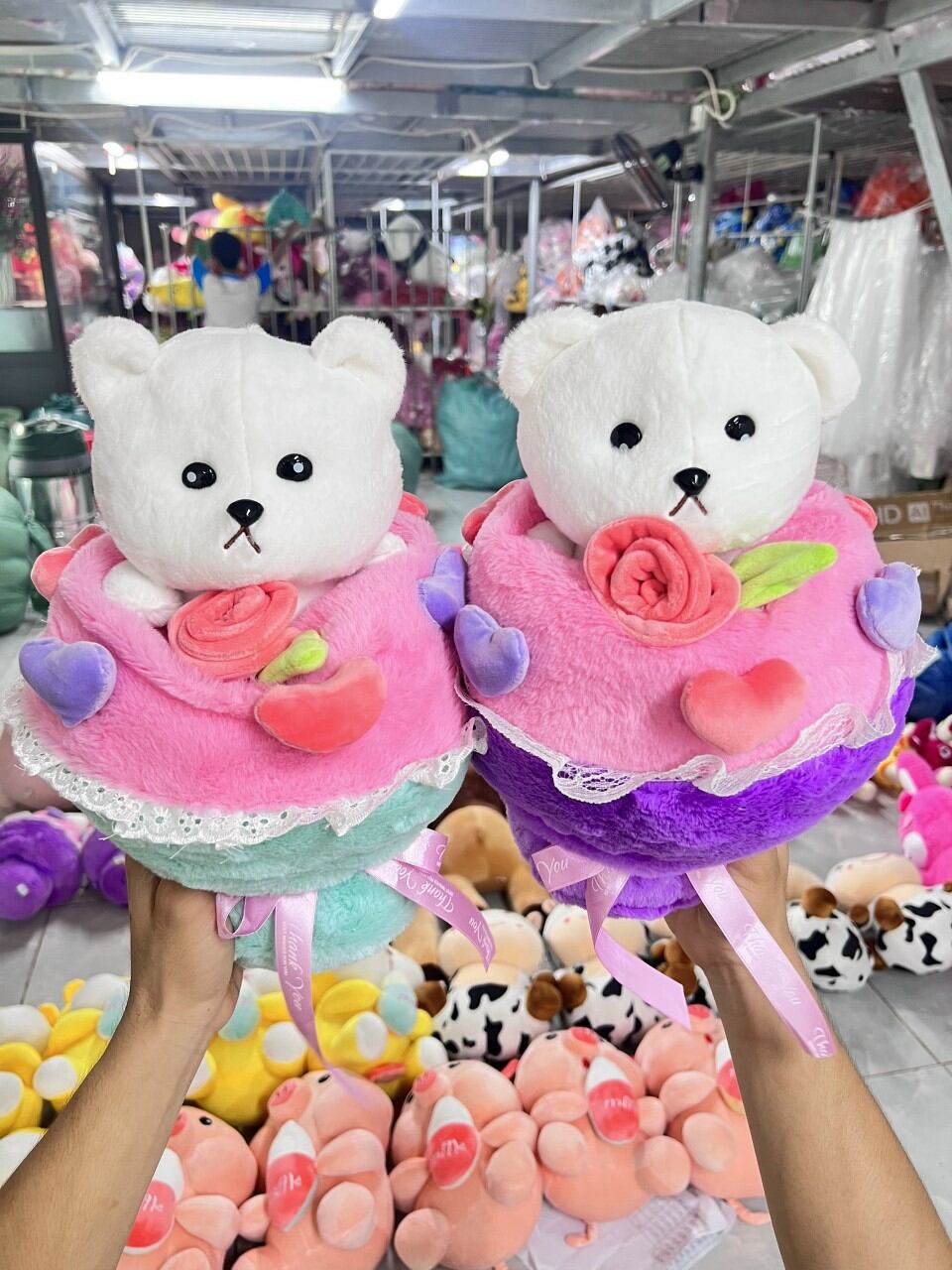 Bó hoa gấu bông hoa gấu Teddy gấu bông hoa