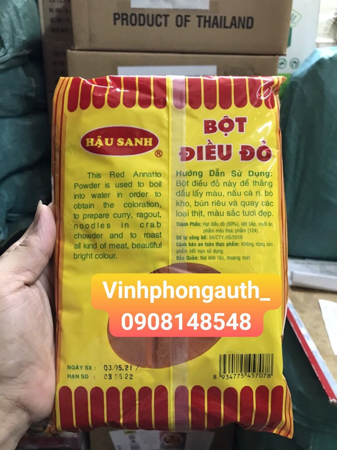 Bột điều đỏ 500gr Hậu Sanh