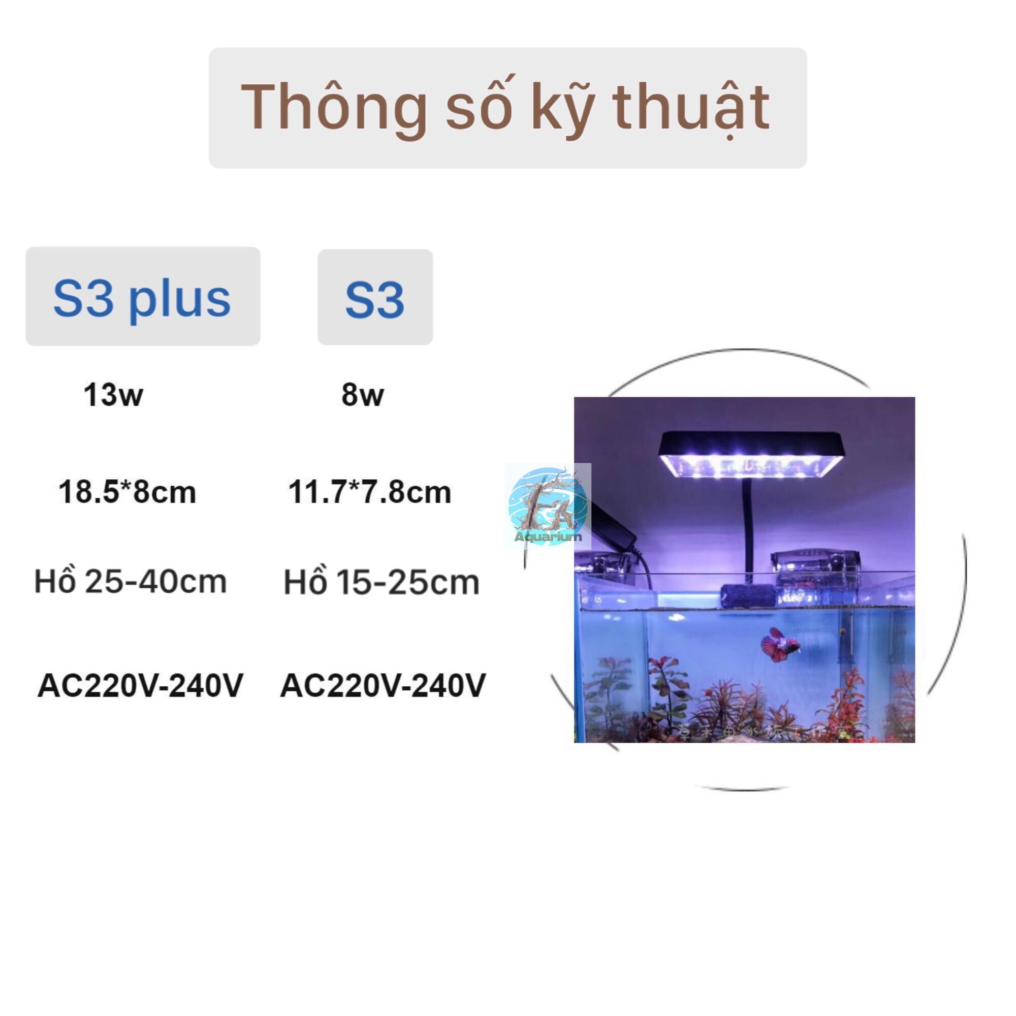 [BH 1 đổi 1] Đèn led RGB Flat S3 plus Nano cho hồ mini