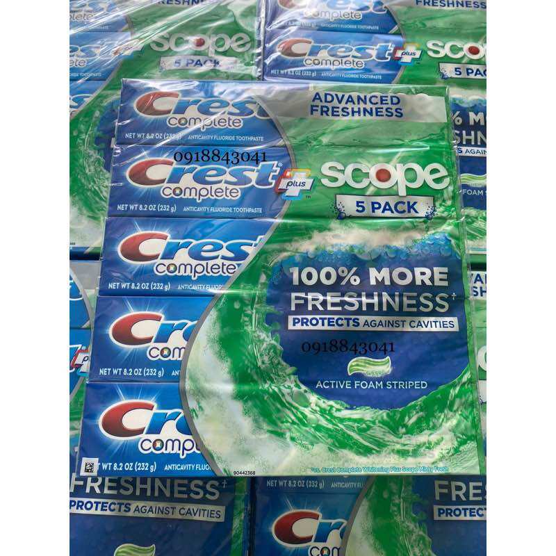 Kem đánh răng Crest Complete Scope Pro Advance Freshness 132g của Mỹ