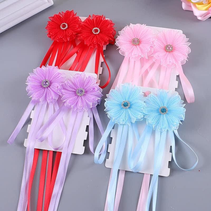 Set 2 kẹp tóc hoa cổ trang cho bé