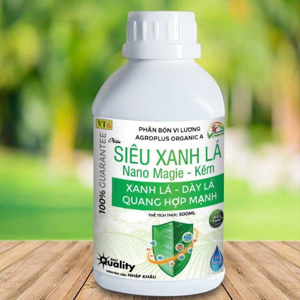 Phân bón lá vi lượng bổ sung magie và kẽm giúp cây trồng xanh lá dày lá khắc phục được hiện tượng xoắn đọt vàng đọt chai 500ml