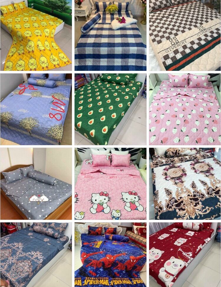 Chăn hè cotton chần gòn mỏng siêu bền - mát mềm mịn