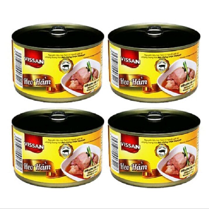 Combo 4 heo hầm vissan hộp 397g date mới 2026