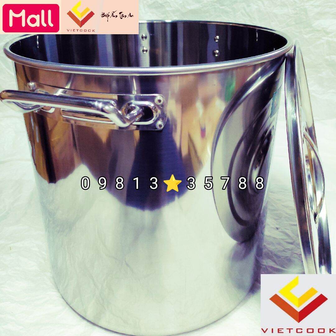 Nồi súp thân cao inox 25, 30, 35, 40, 50, 75, 95 lít vietcook nồi hầm xương, nồi luộc gà, nồi luộc bánh chưng,nồi phở đáy từ