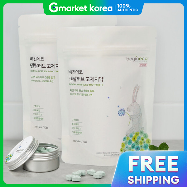 Begin Eco Dental Herb Solid Toothpaste 150 Tablets + (Free Tin Case) Large Capacity / Chewable Giá 747,650 Đồng*Miễn phí vận chuyển