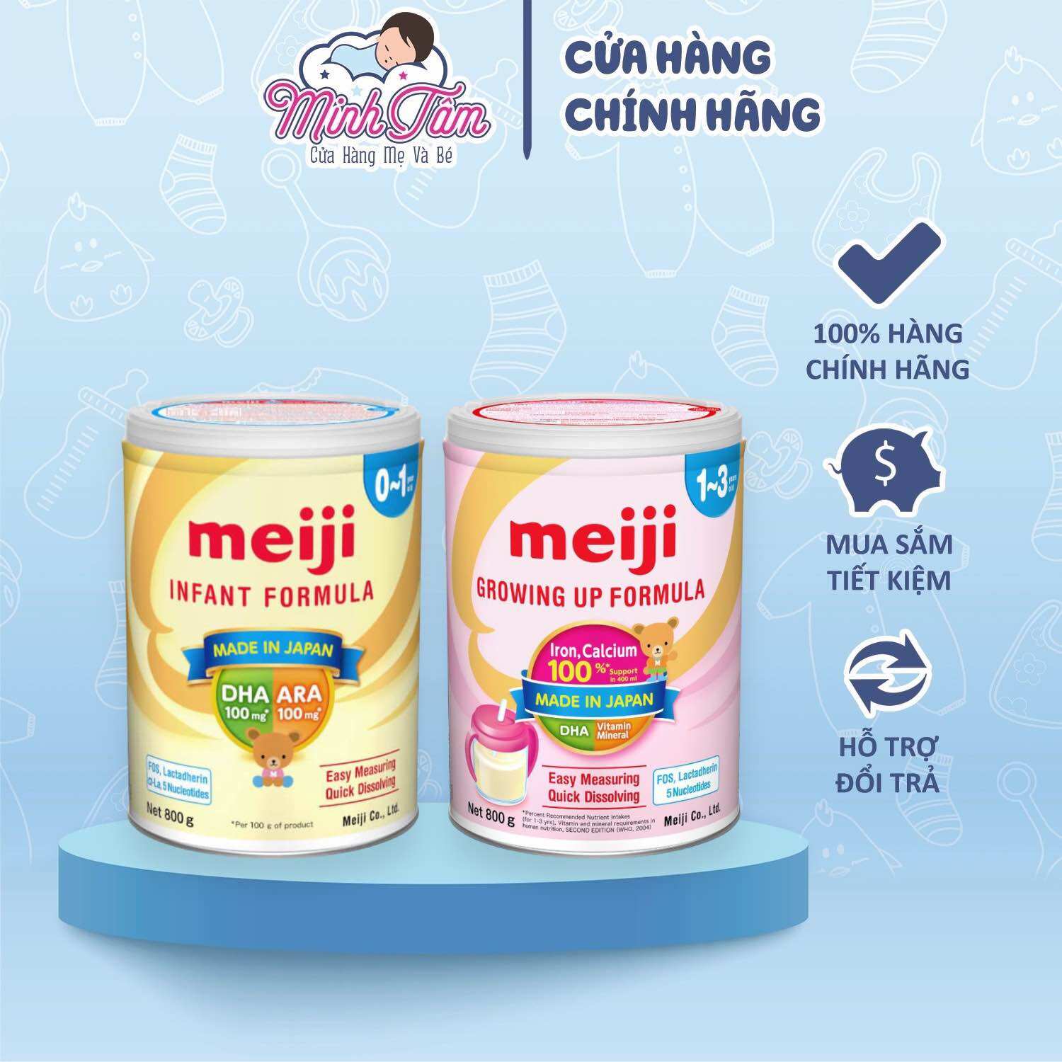 Sữa bột Meiji Nhập Khẩu Số 0-1 và 1-3 (800g)