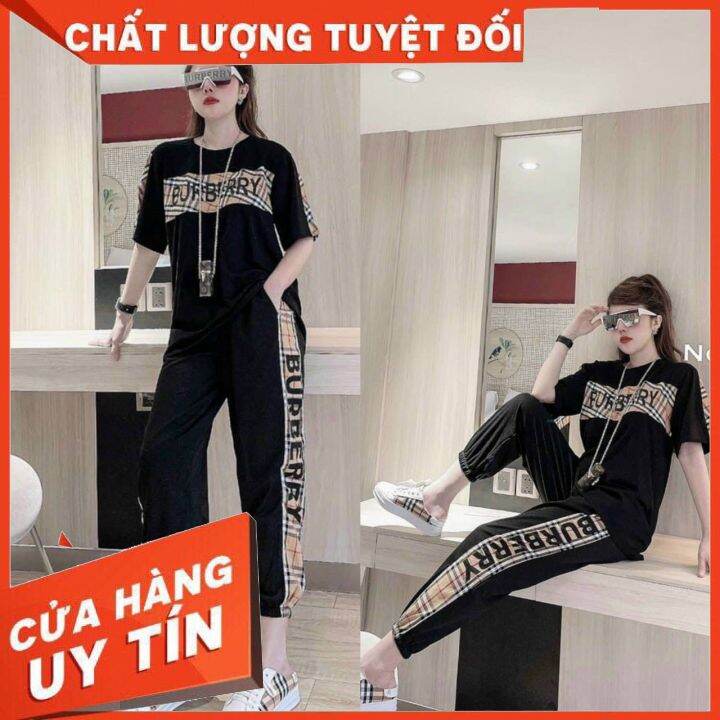 Sét bộ bigsize nữ CAO CẤP quần bo gấu phối họa tiết sọc BBR