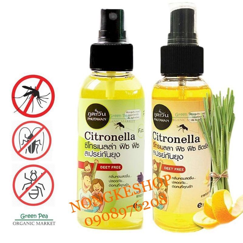 [100% Thái N.D] CHAI XỊT CHỐNG MUỖI PHUTAWAN THÁI LAN