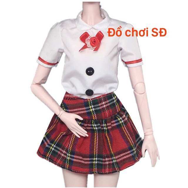 Đầm học sinh ( búp bê 60 cm ) - 1 cái ngẫu nhiên )
