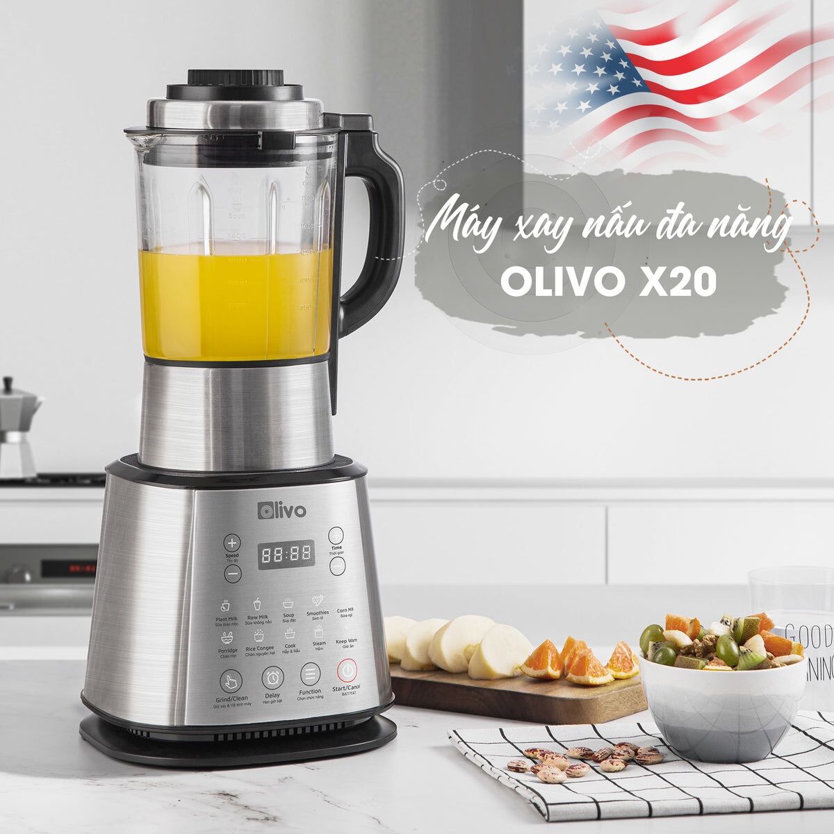 [CHÍNH HÃNG] Máy Làm Sữa Hạt OLIVO X20 PLUS - Thương Hiệu Mỹ 🇺🇸