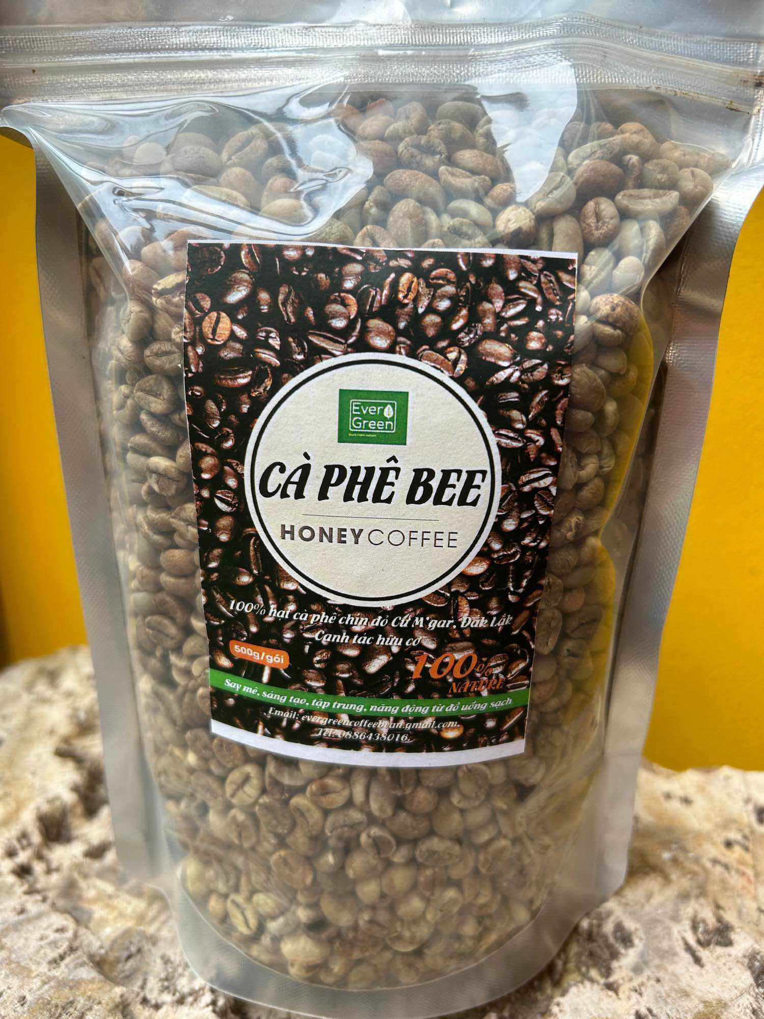 1kg Hạt cà phê nhân organic Robusta Đăk Lăk