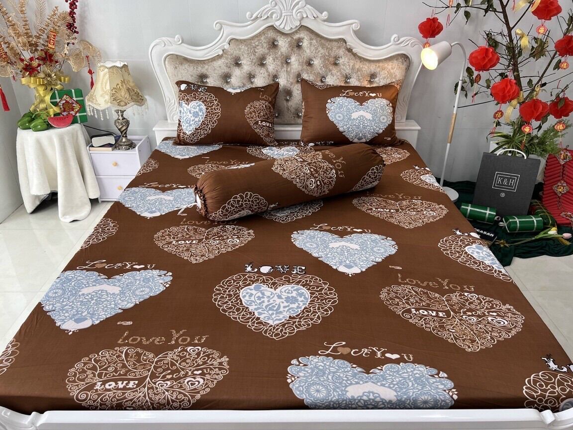 Set 4 drap áo gối THUN LẠNH HÀN QUỐC