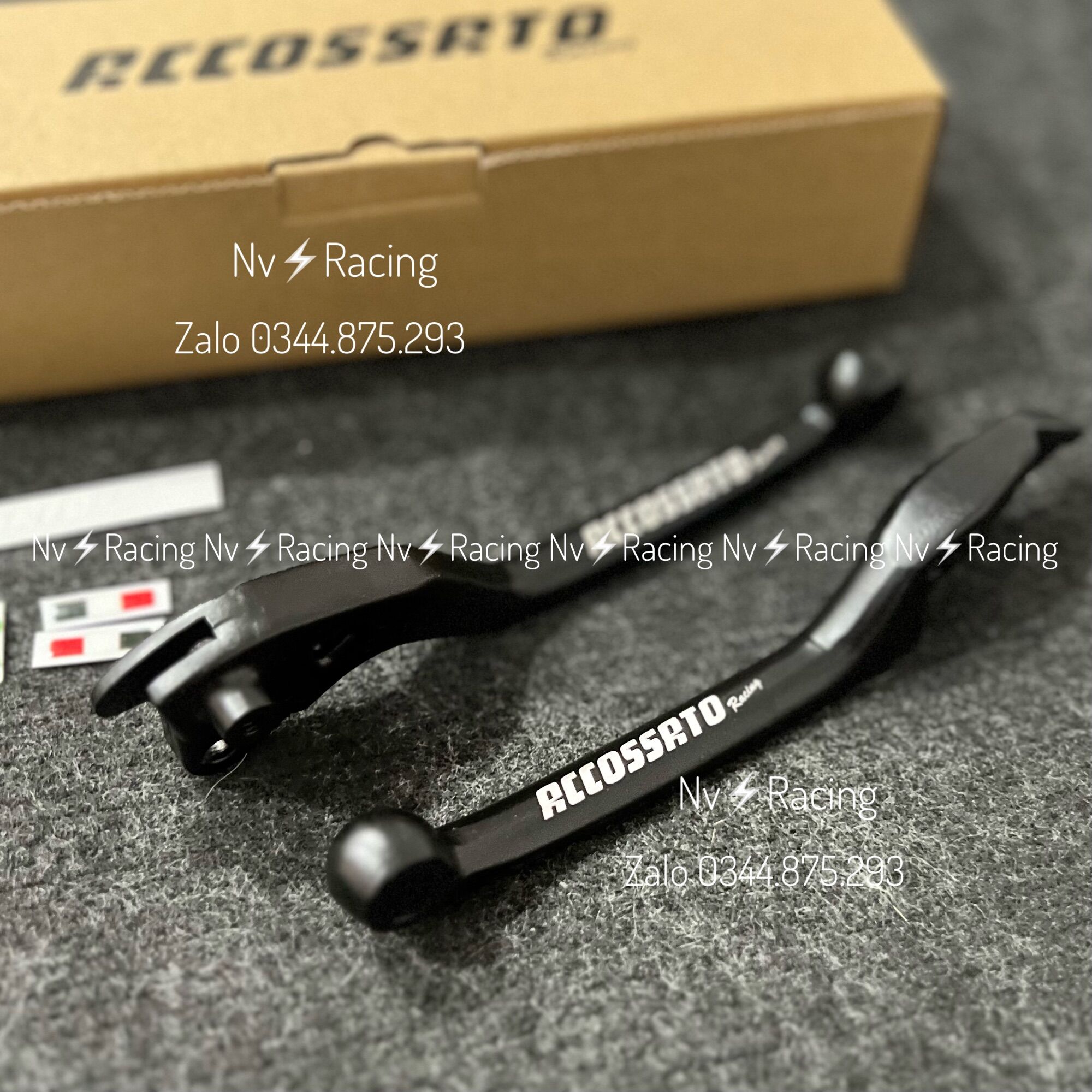 [ Chính hãng ] Bộ tay thắng Mod Accossato Đen nhám Vario/Winner/Exciter/Airblade/Vision/wave/Future ( Tặng kèm tem dán )