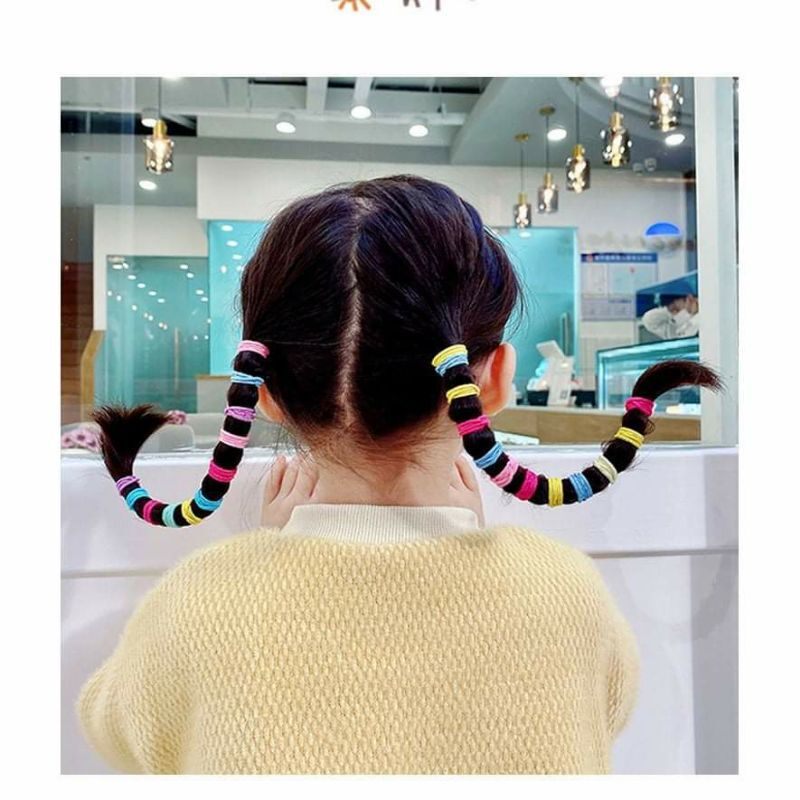 Túi 100 sợi thun cột tóc bé gái  / Chun cột tóc cho bé