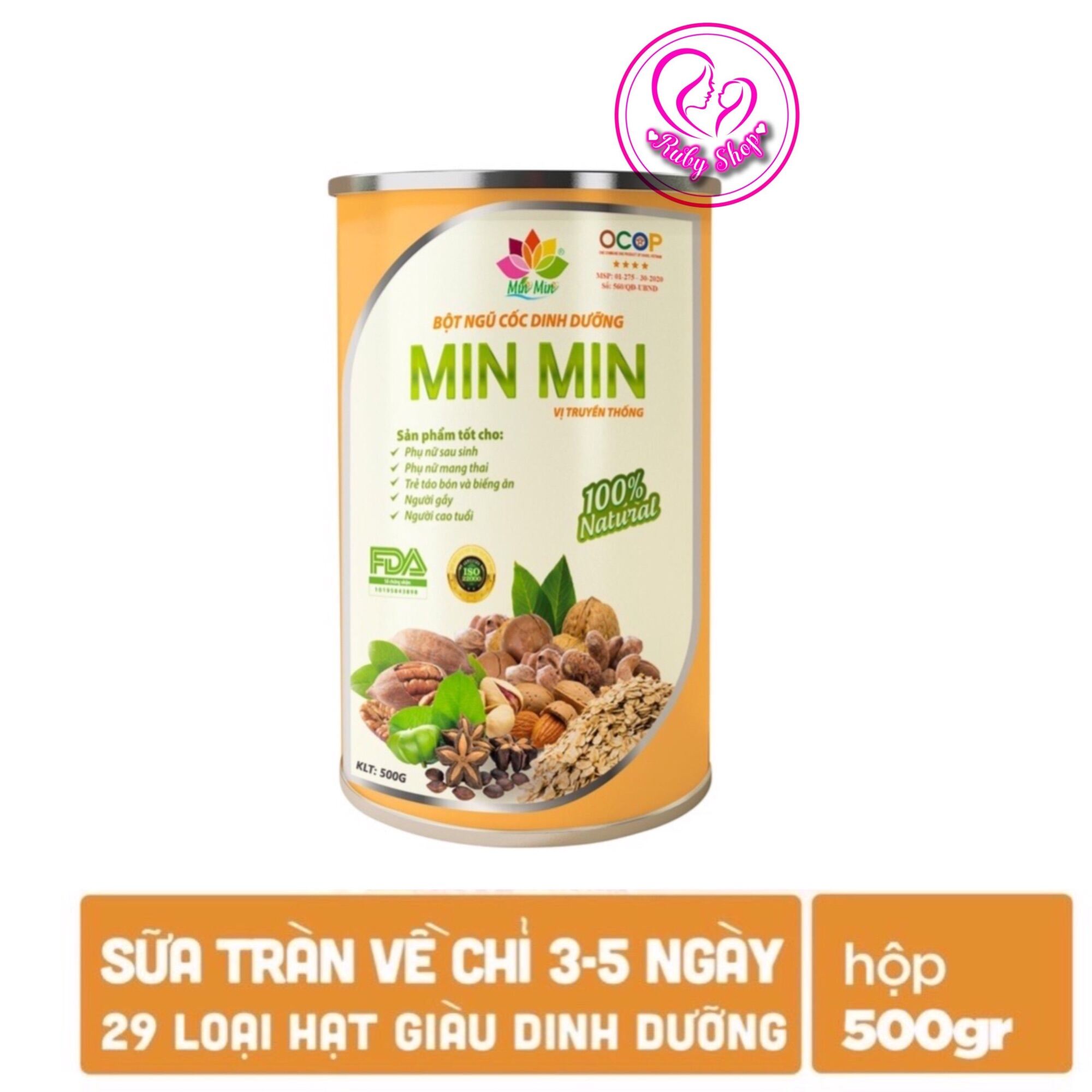 Ngũ cốc dinh dưỡng Min Min bổ sung dưỡng chất cho mẹ bầu và lợi sữa sau