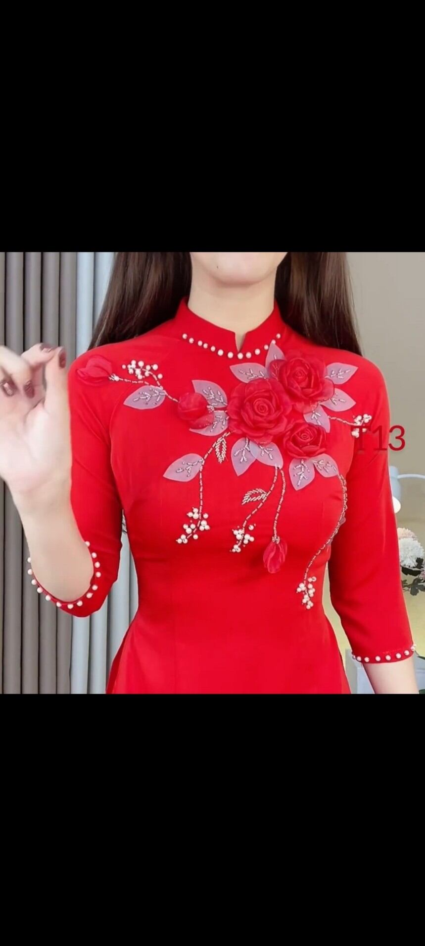 Áo Dài lụa mỹ cao cấp kết hoa nổi hot ❤️❤️