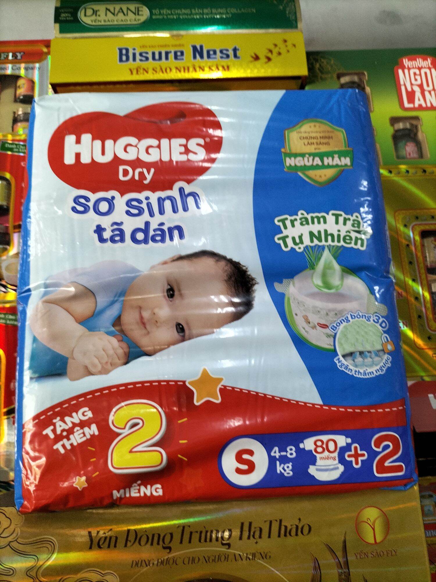 Huggies - Sơ sinh tả dán S80 + 2