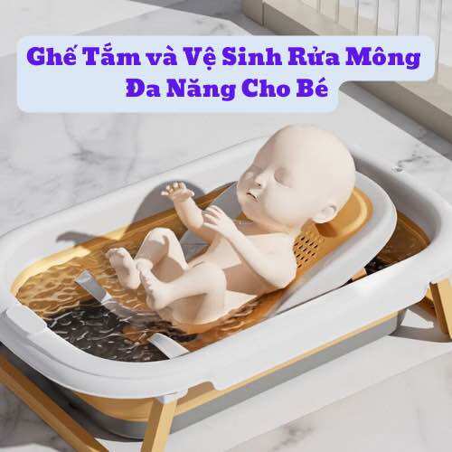 Ghế tắm ghế vệ sinh rửa mông cho bé ghế tắm sơ sinh có chân tự đứng gấp gọn tắm