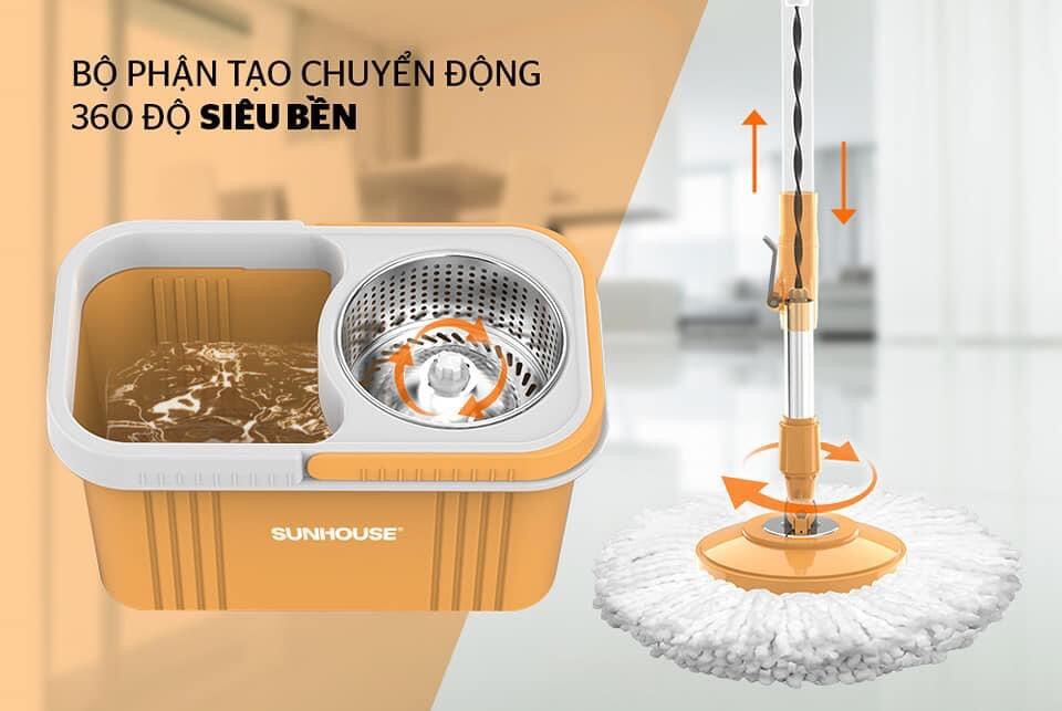 Bộ lau nhà xoay 360 độ Sunhouse KS-CL350PO - Bảo hành  6 tháng