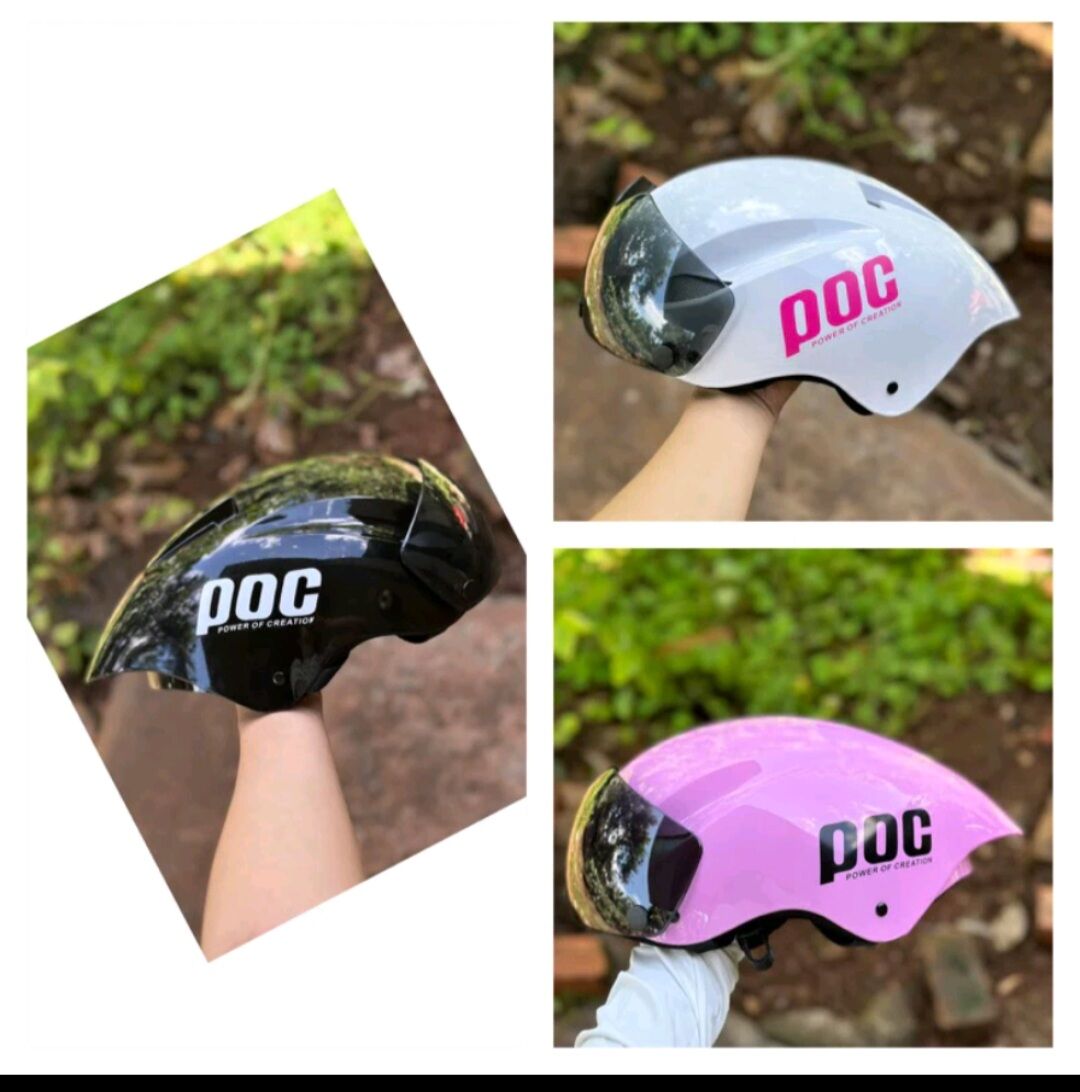 Nón POC đuôi nhọn kèm kính xịn