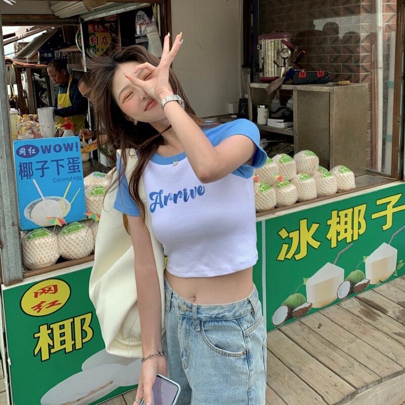 ÁO THUN CROPTOP XINH XINH MẶC ÔM BODY P1