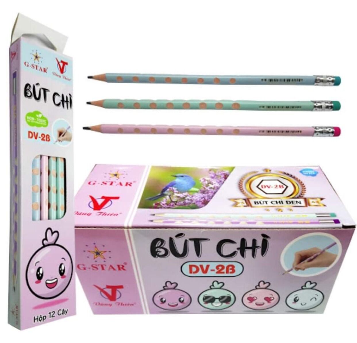 Combo bút chì, gọt, tẩy, thước, bóp bút