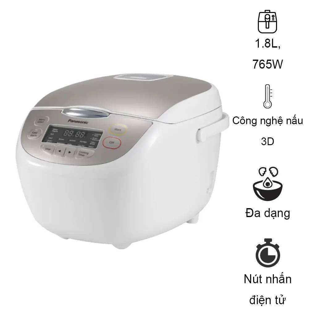 Nồi cơm điện tử panasonic 1.8 lít sr-cp188nram / sr-cp108nram - hàng chính hãng