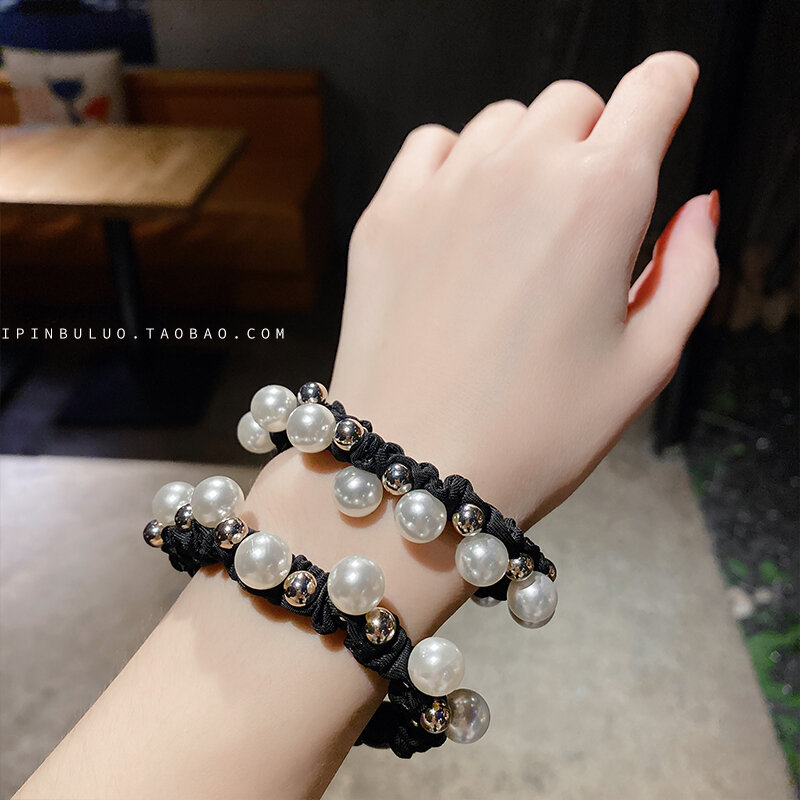Dây buộc tóc phụ kiện tóc dongdaemun hàn quốc phụ kiện tóc mẫu mới dây cột tóc đính hạt ngọc trai phụ kiện tóc bờm tóc đuôi ngựa buộc tóc búi viên dây chun