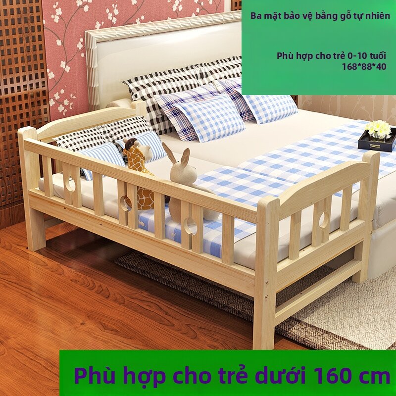 YYBAIO | Giường Gỗ Cho Trẻ Em Có Cản An Toàn Mở Rộng Phong Cách Công Chúa