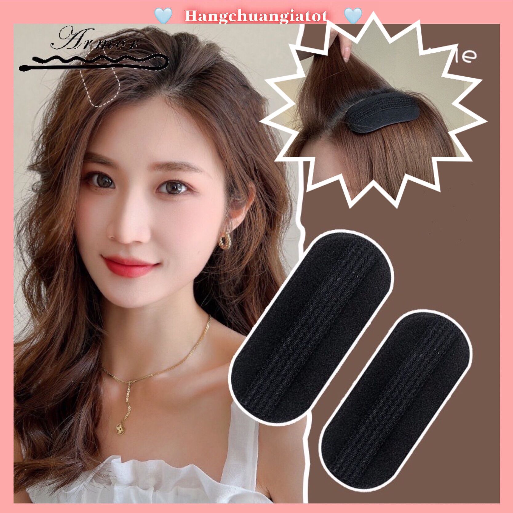 Bộ 2 Miếng Dán Làm Phồng Chân Tóc Tự Nhiên, Sang Chảnh