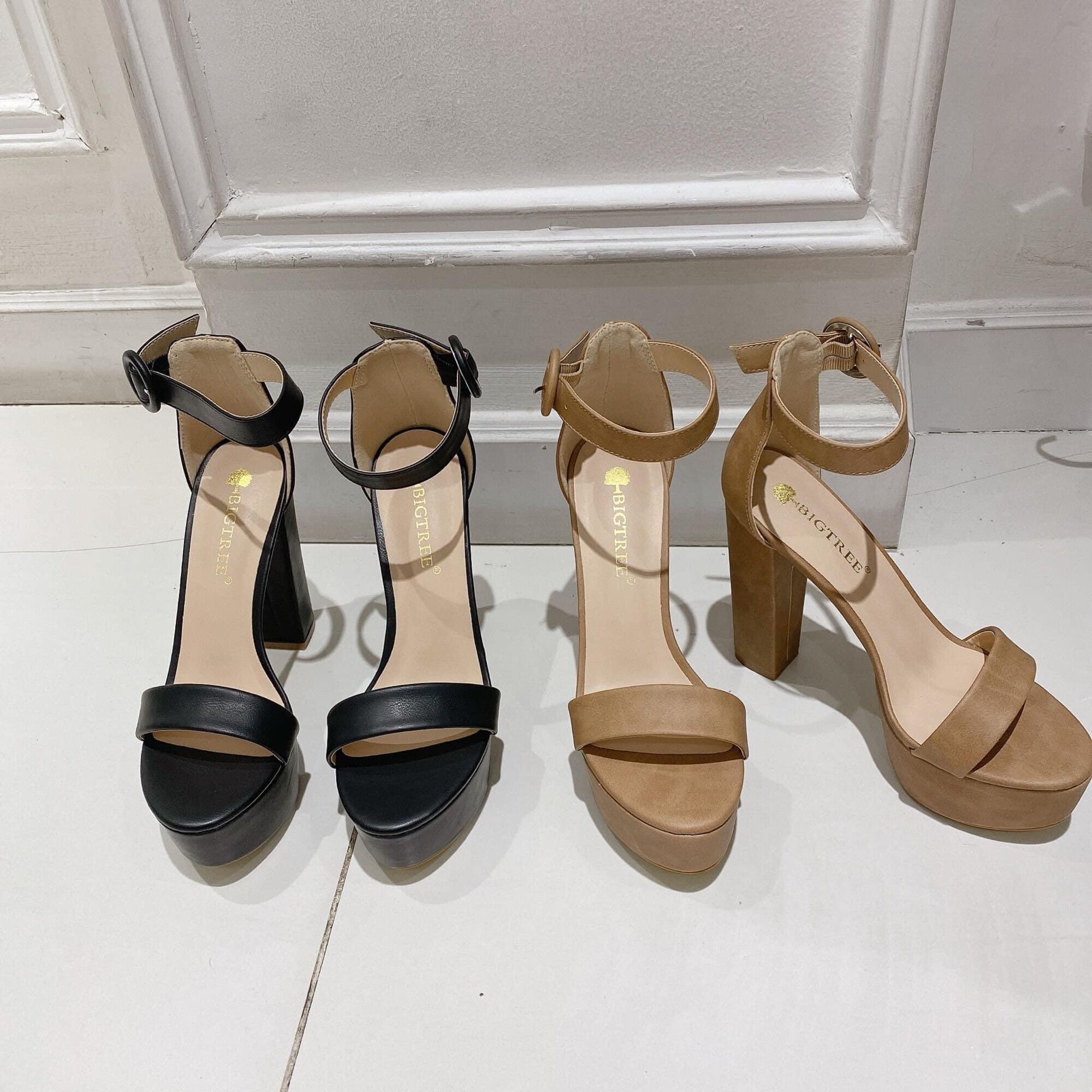 Giày cao gót quai ngang đế gót 14p