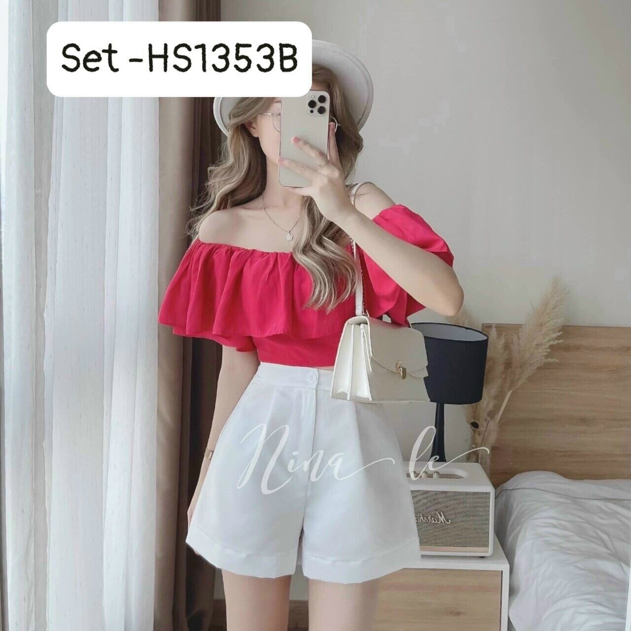 Set áo trễ vai kèm quần