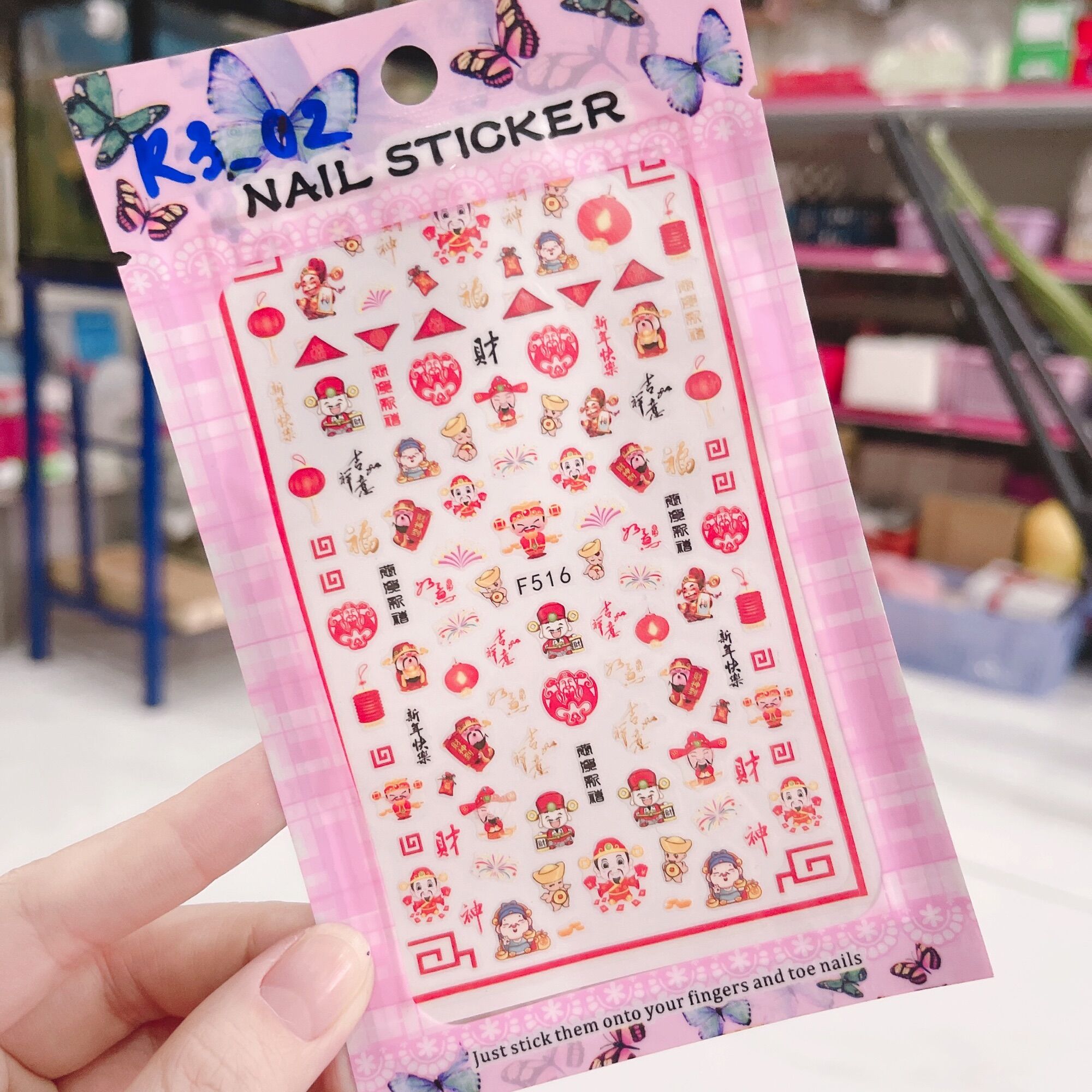 Sticker dán móng tay nail mẫu Tết