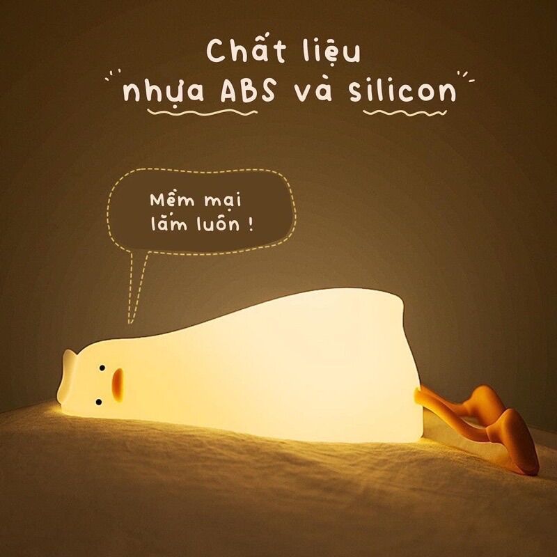 Đèn ngủ vịt con lười đáng yêu silicon