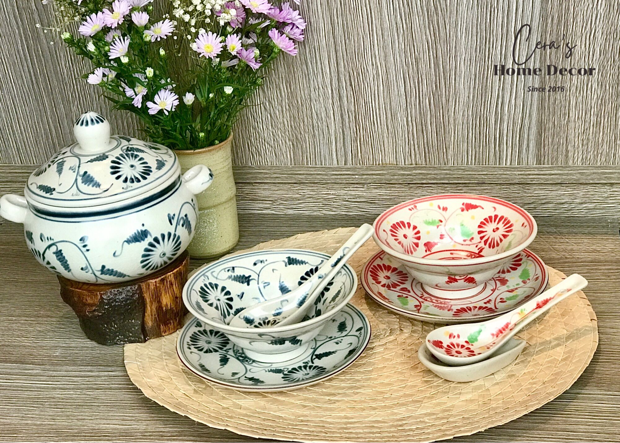 Bát chiết yêu men rạn Bát vẽ tay phi 13cm