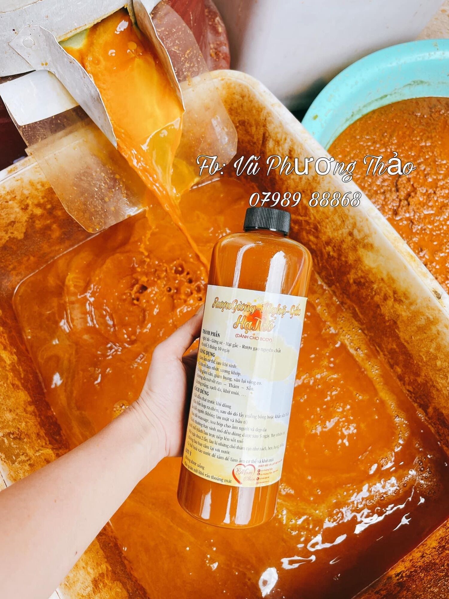 CỐT GỪNG NGHỆ HẠT GẤC HẠ THỔ BODY 500ml ( HANDMADE )