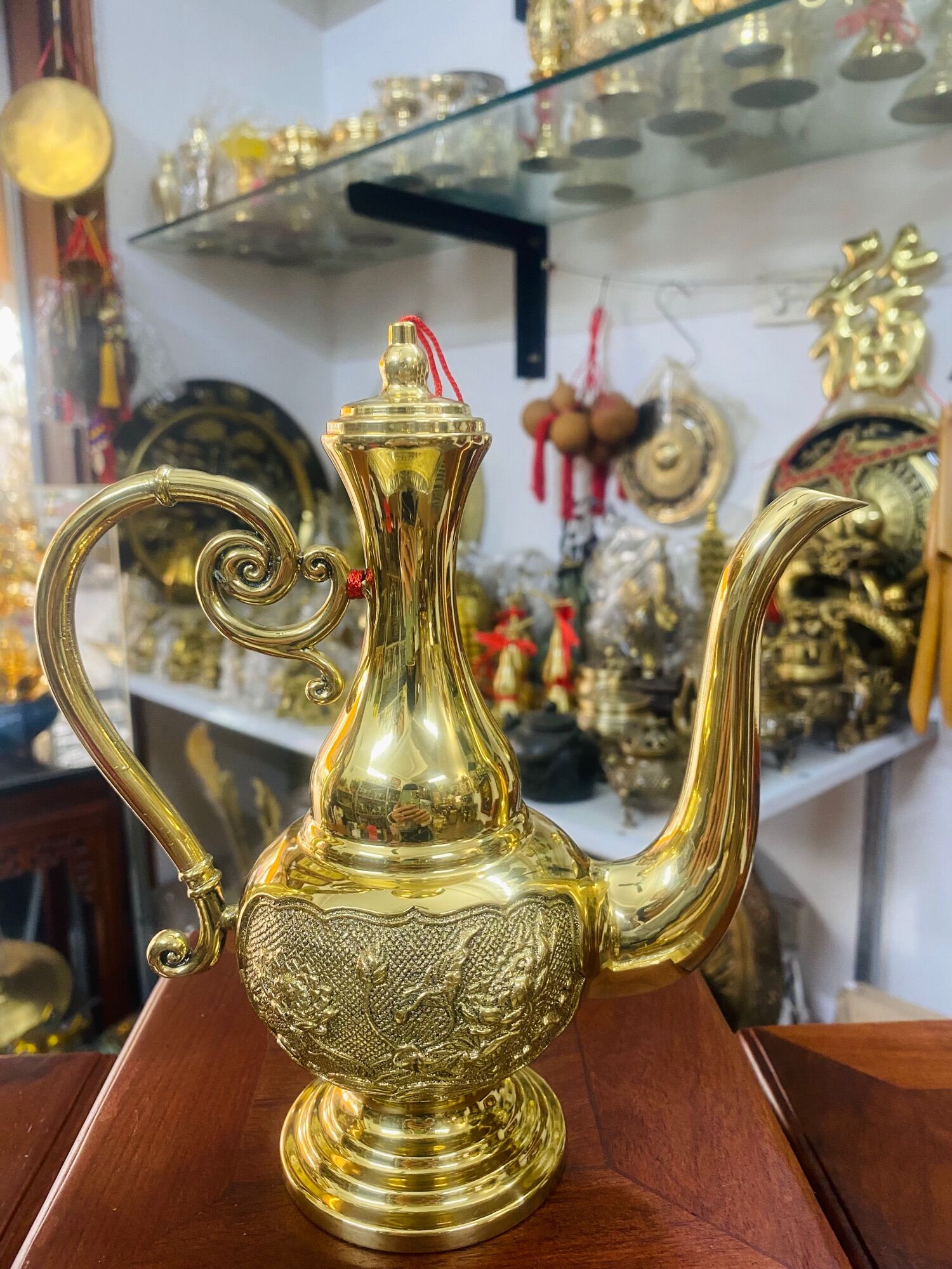 Ấm Bình đựng rượu bằng đồng cao cấp