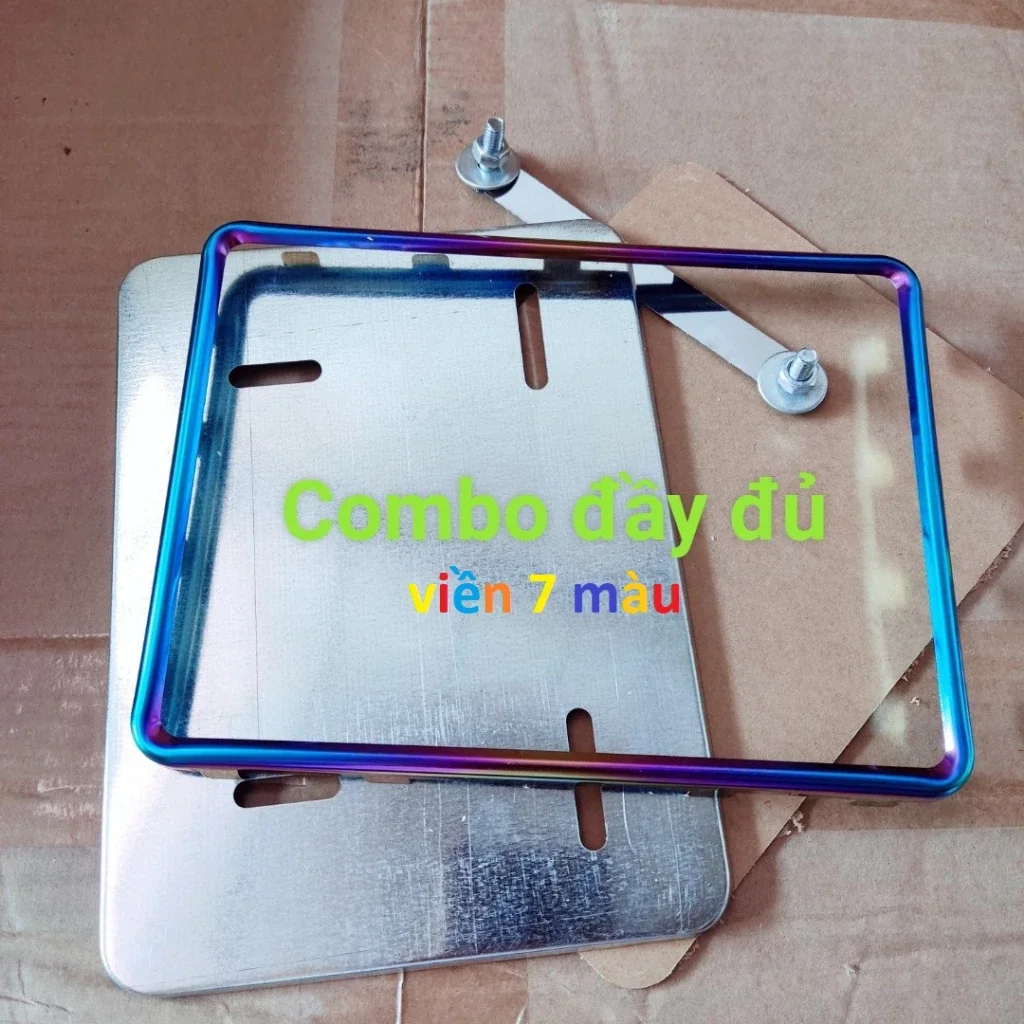 Bộ ốp biển số xe máy inox 7 màu