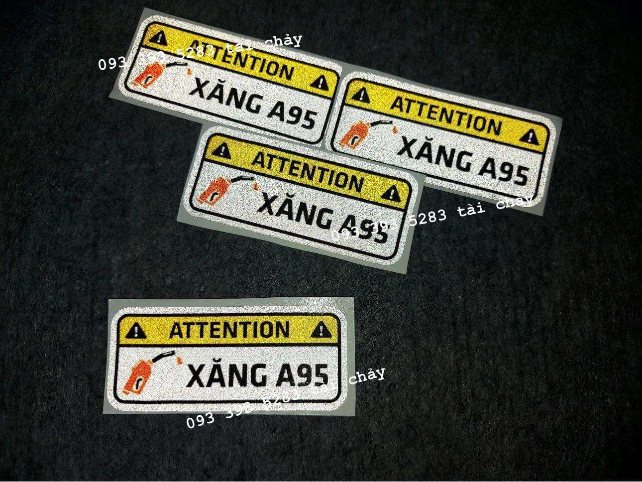 [ 1 MIẾNG ] TEM STICKER " XĂNG 95 " PHẢN QUANG DÁN TRANG TRÍ XE
