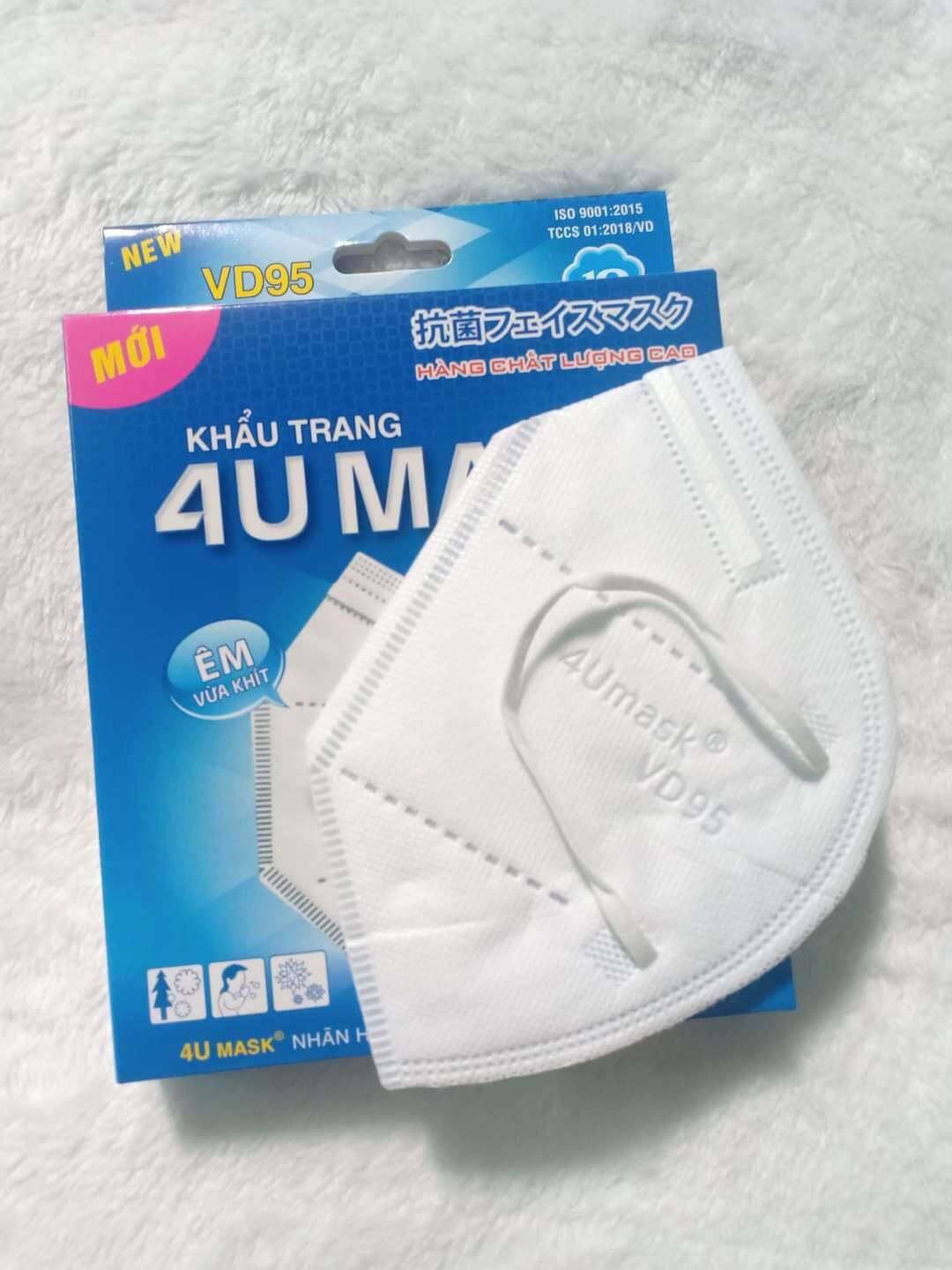 Khẩu trang 4U mask VD95 không van, hộp 10chiếc
