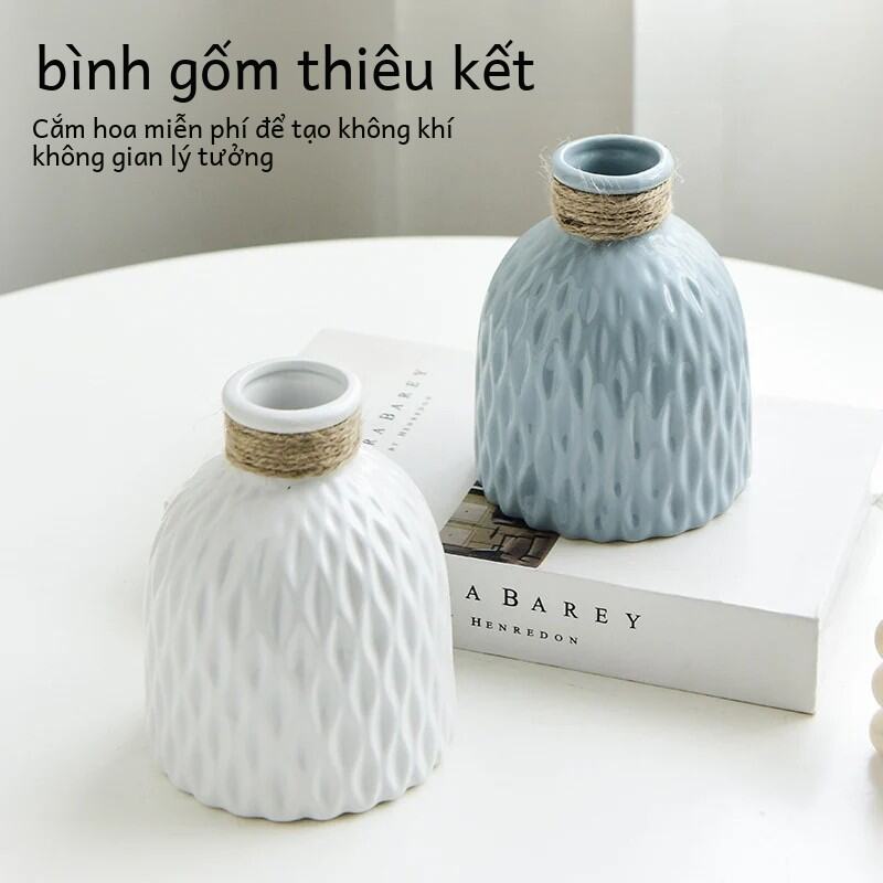 Châu Âu Hiện Đại Chống Gốm Bình Hoa Jarrones Decorativos Đồ Trang Trí Nhà Giỏ Nhựa Cắm Hoa Để Bàn Trang Trí