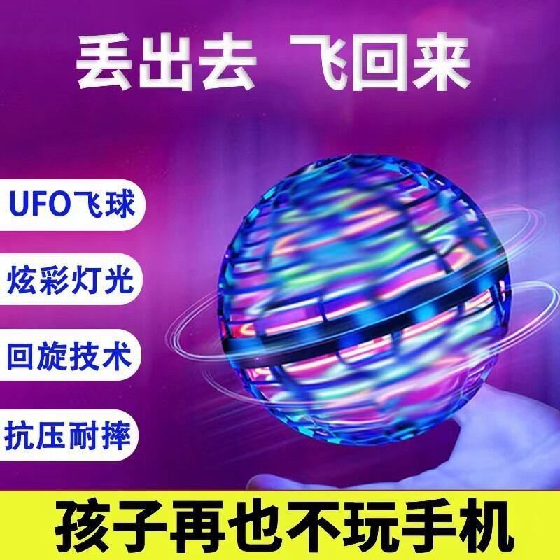 UFO bóng bay lơ lửng với đèn LED đổi màu và công nghệ xoay hồi. Khả năng chịu lực và chống va đập. Trẻ em không cần dùng điện thoại.