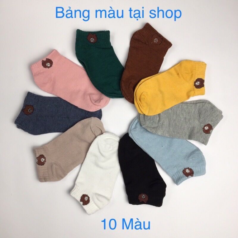 Combo 10 túi, sét tất, vớ hình gấu nữ cổ ngắn