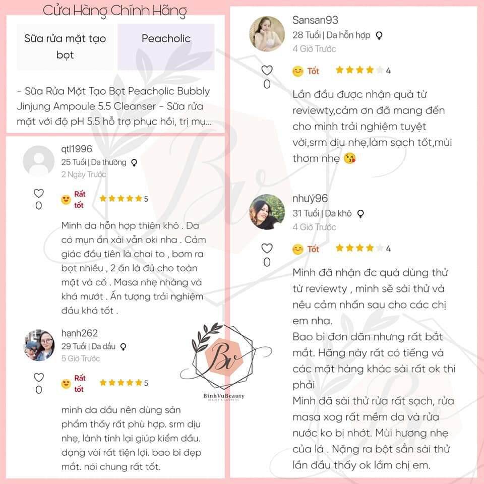 SỮA RỬA MẶT TẠO BỌT DỊU NHẸ PEACHOLIC