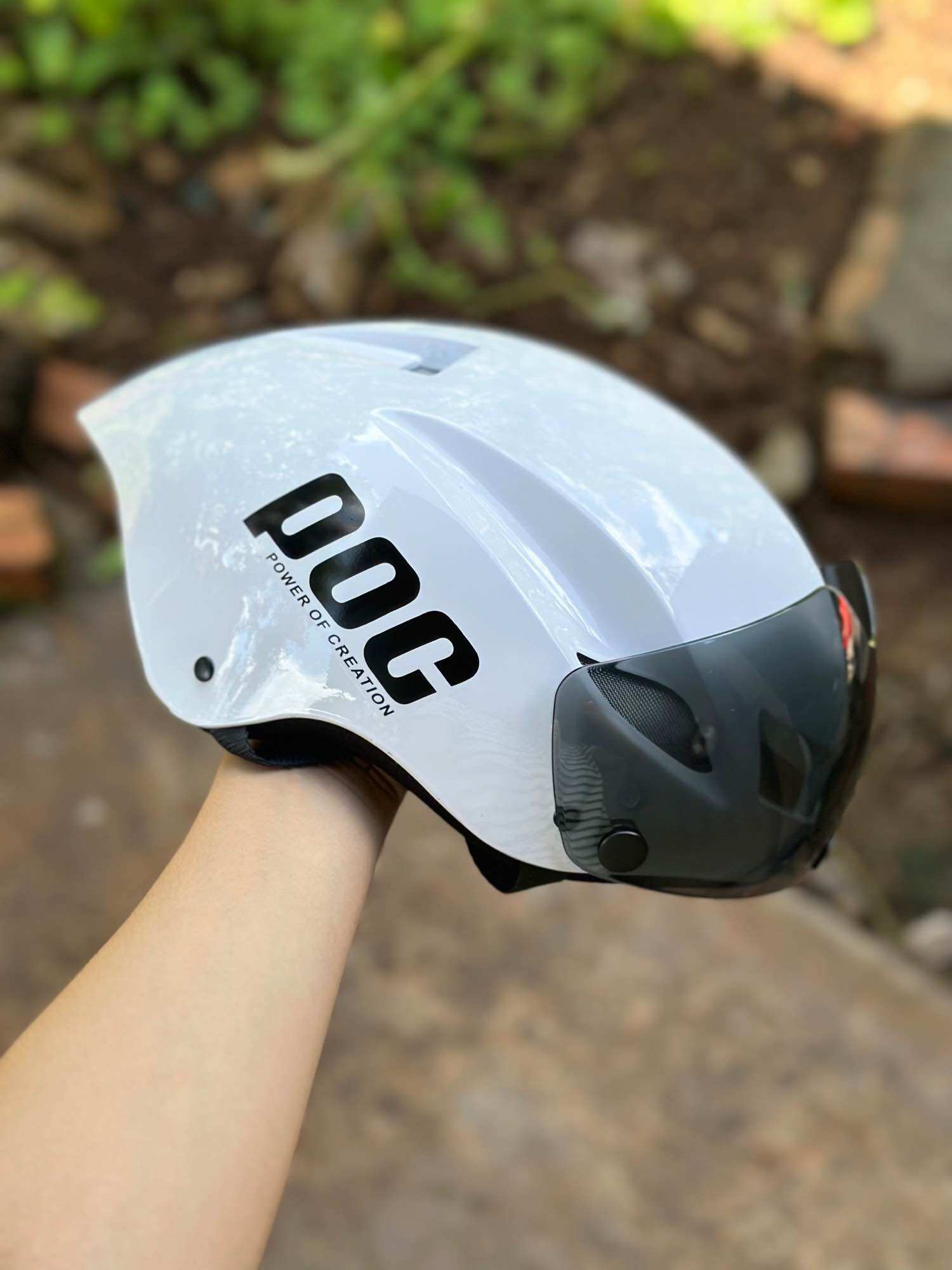 Nón bảo hiểm POC đuôi nhọn ( Nón trơn lên tem )