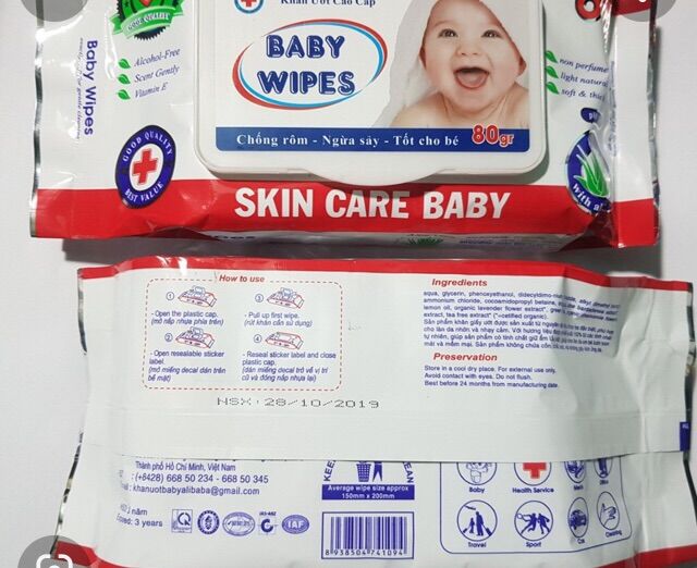 Combo 5 khăn giấy ướt Baby Wipes 80gr